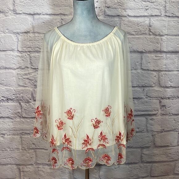 Chico’s embroidered tulle blouse - Picture 1 of 6